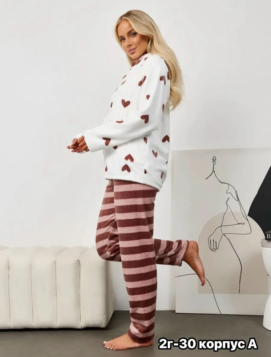Пижама тёплая из велсоута — фото 6