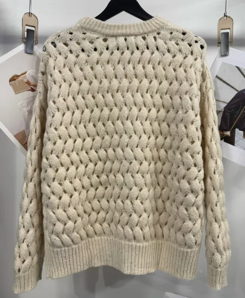 Фактурная вязаная полупрозрачная кофта — фото 9