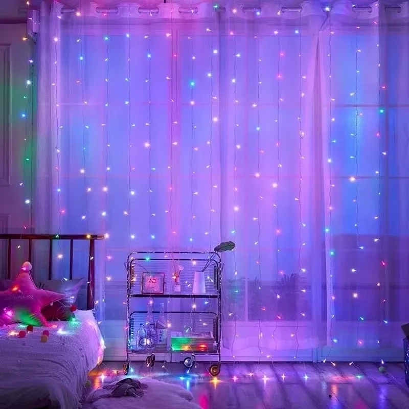 Новогодний гирлянды шторы — фото 4