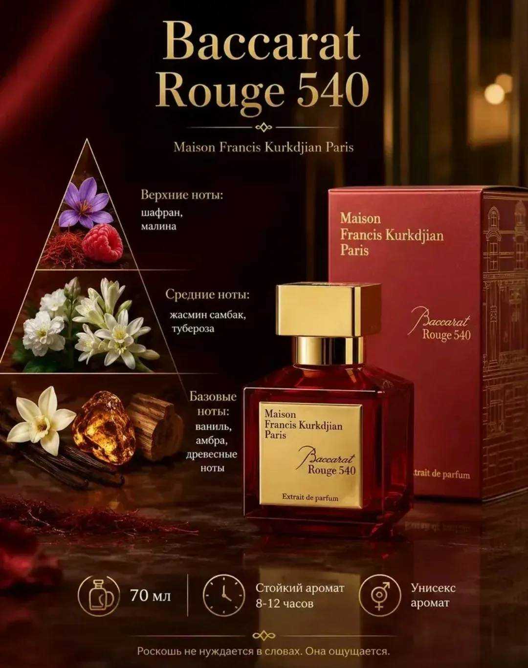 Духи Baccarat Rouge 540 Экстракт Восточные Цветочные — фото 4