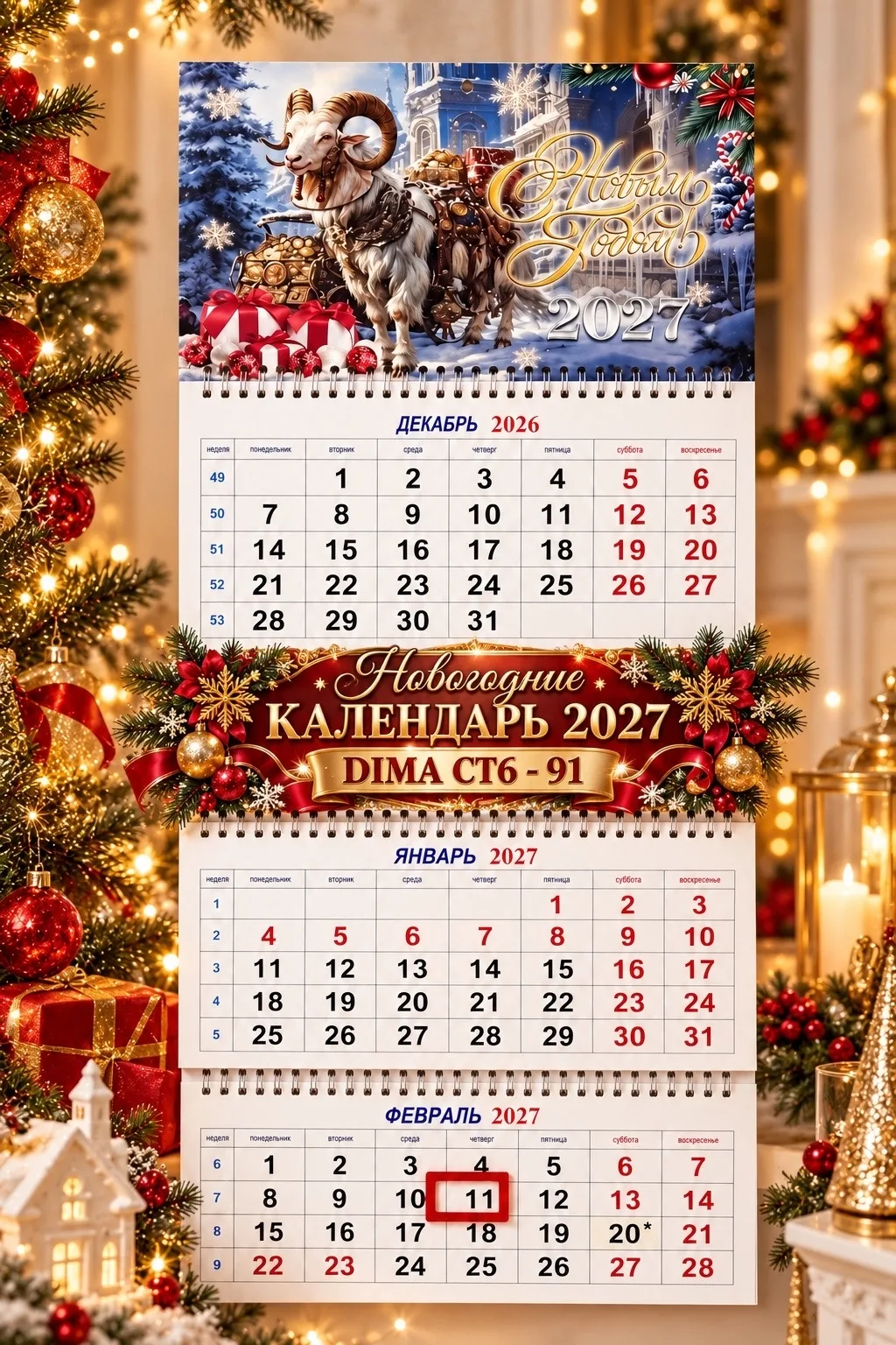 НОВОГОДНИЕ КАЛЕНДАРЬ 2027 — фото 2