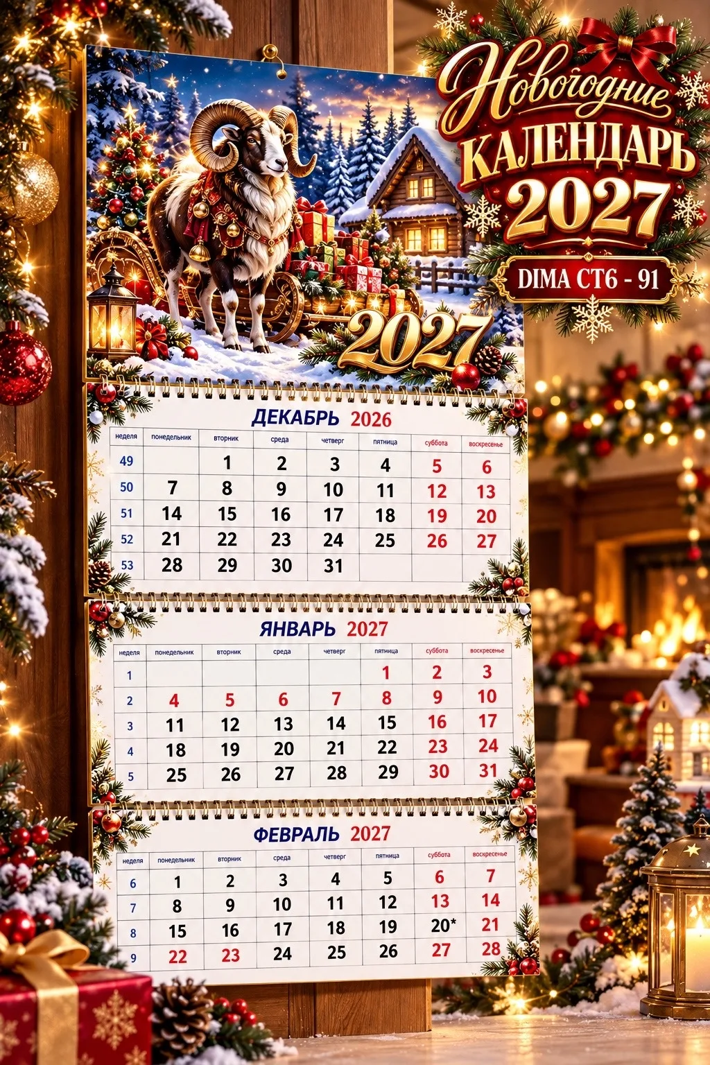 НОВОГОДНИЕ КАЛЕНДАРЬ 2027 — фото 5