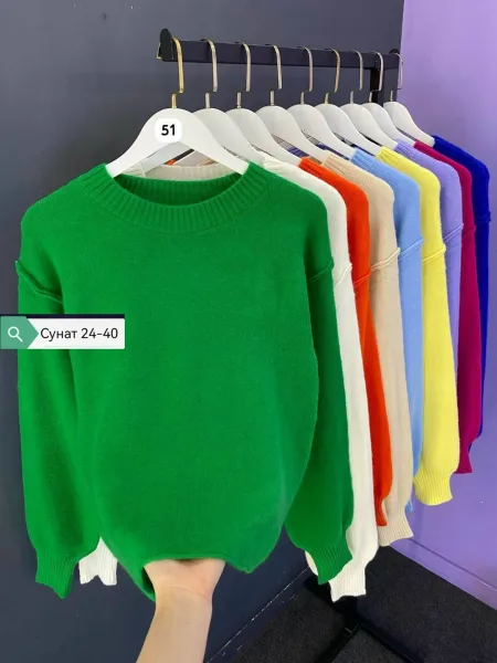 Свитер оверсайз, кашемир Вязаный кашемир (теплый) — фото 3