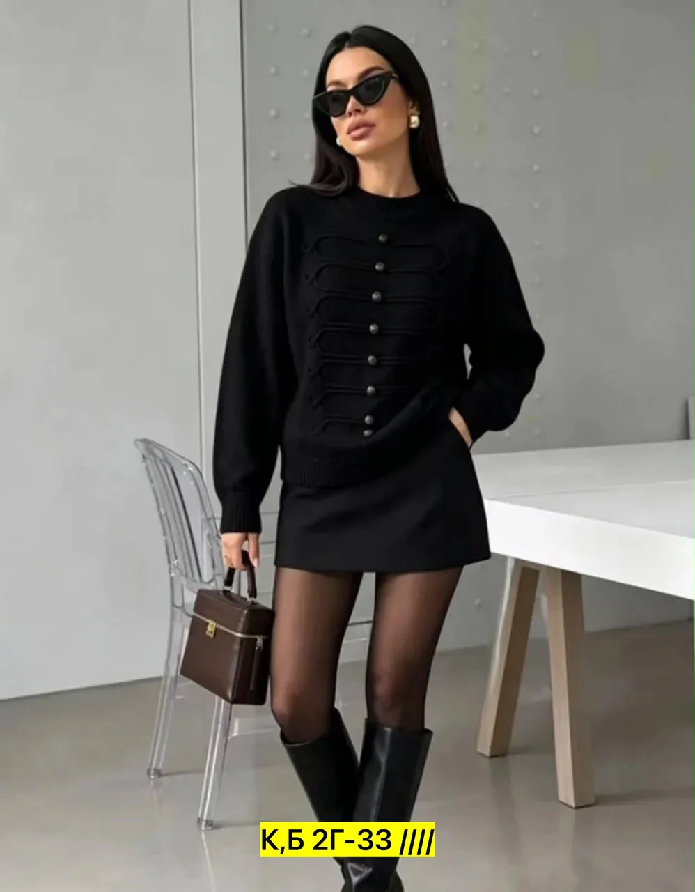 Однотонная кофта из ткани — фото 2