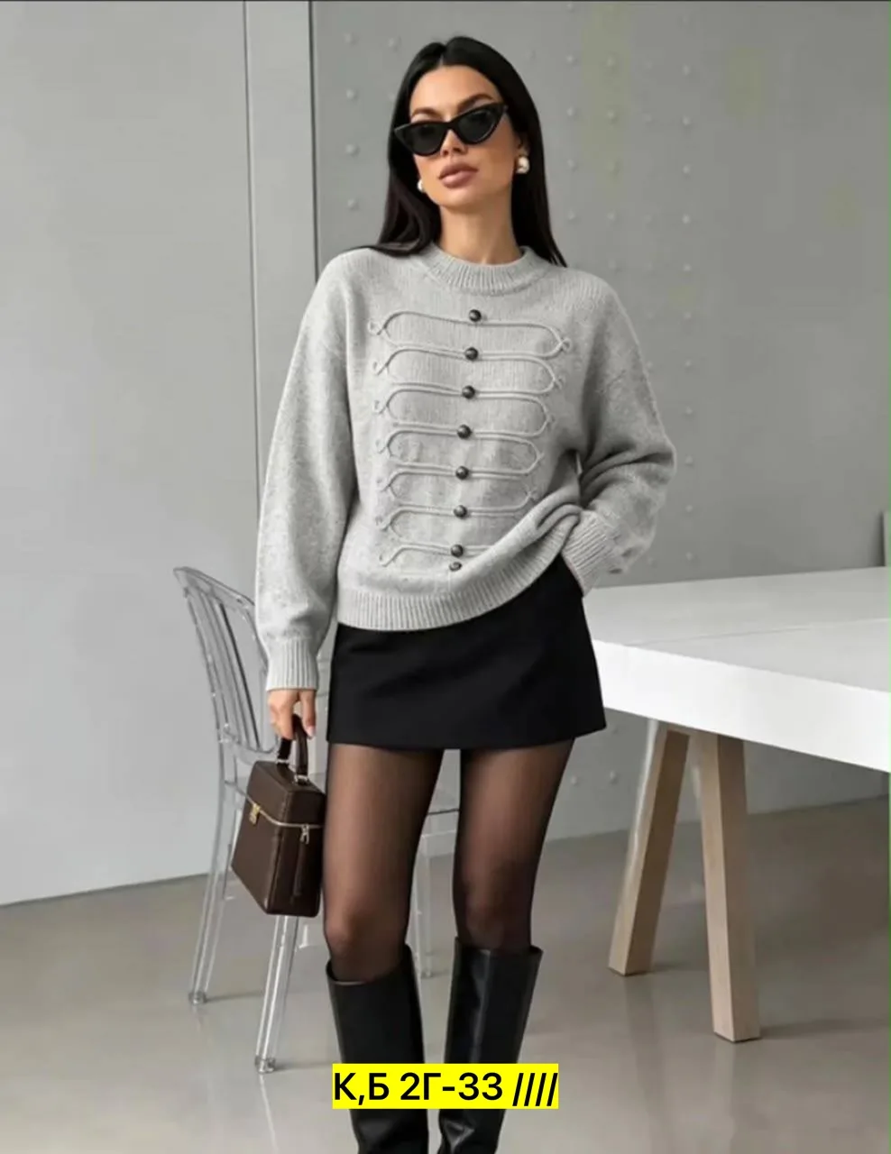 Однотонная кофта из ткани — фото 3