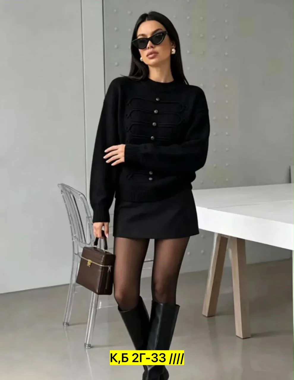 Однотонная кофта из ткани — фото 6