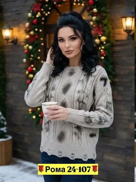 Свитер женский из вязки кашемира — фото 1