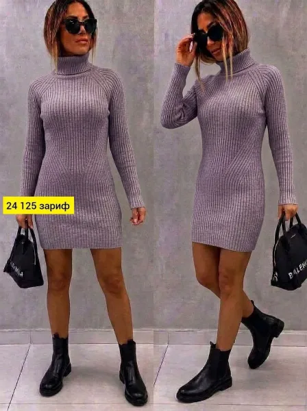 Платье из вязаного кашемира — фото 10