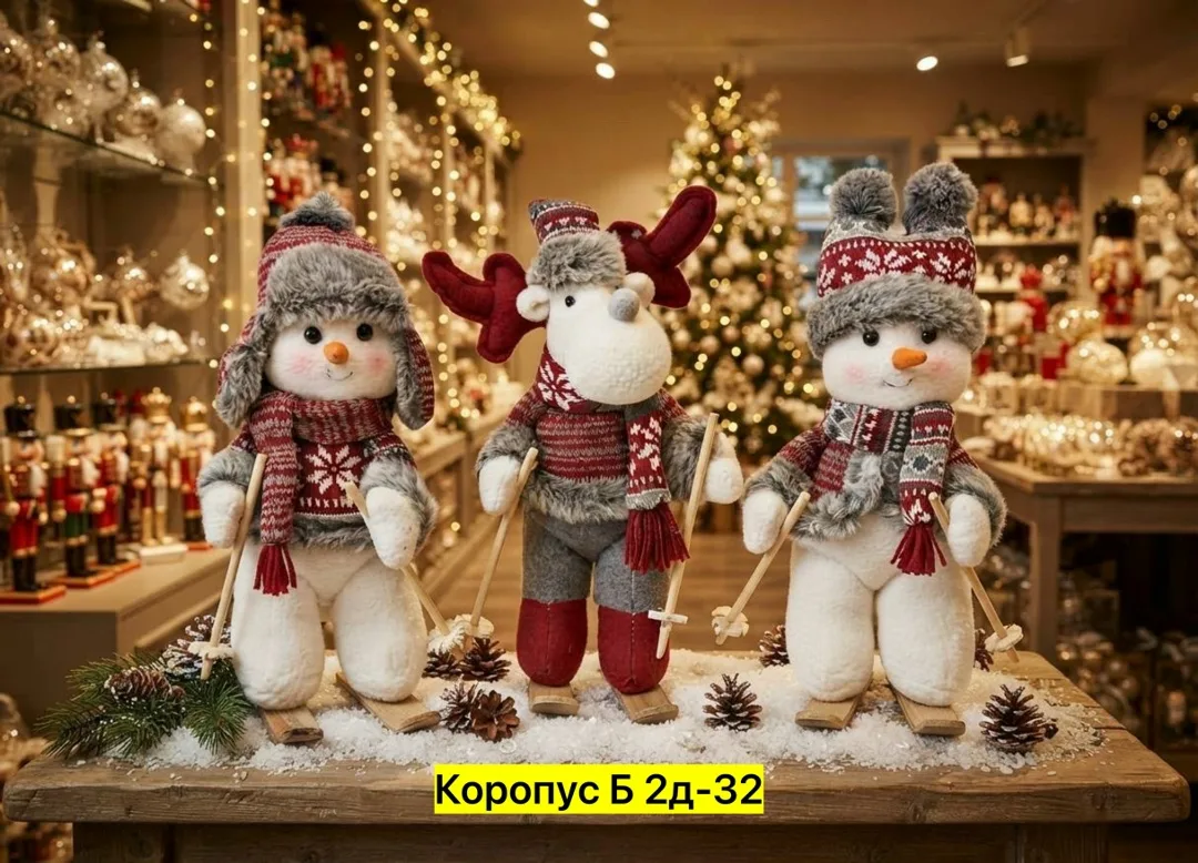 Тканевая игрушка в форме зимнего мишку — фото 6