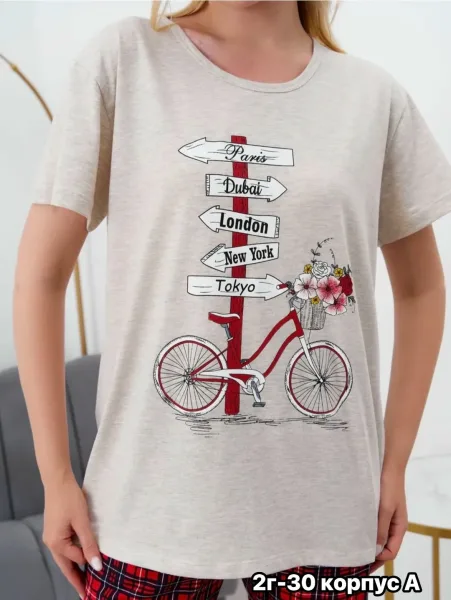 Пижама бриджа хлопок — фото 10