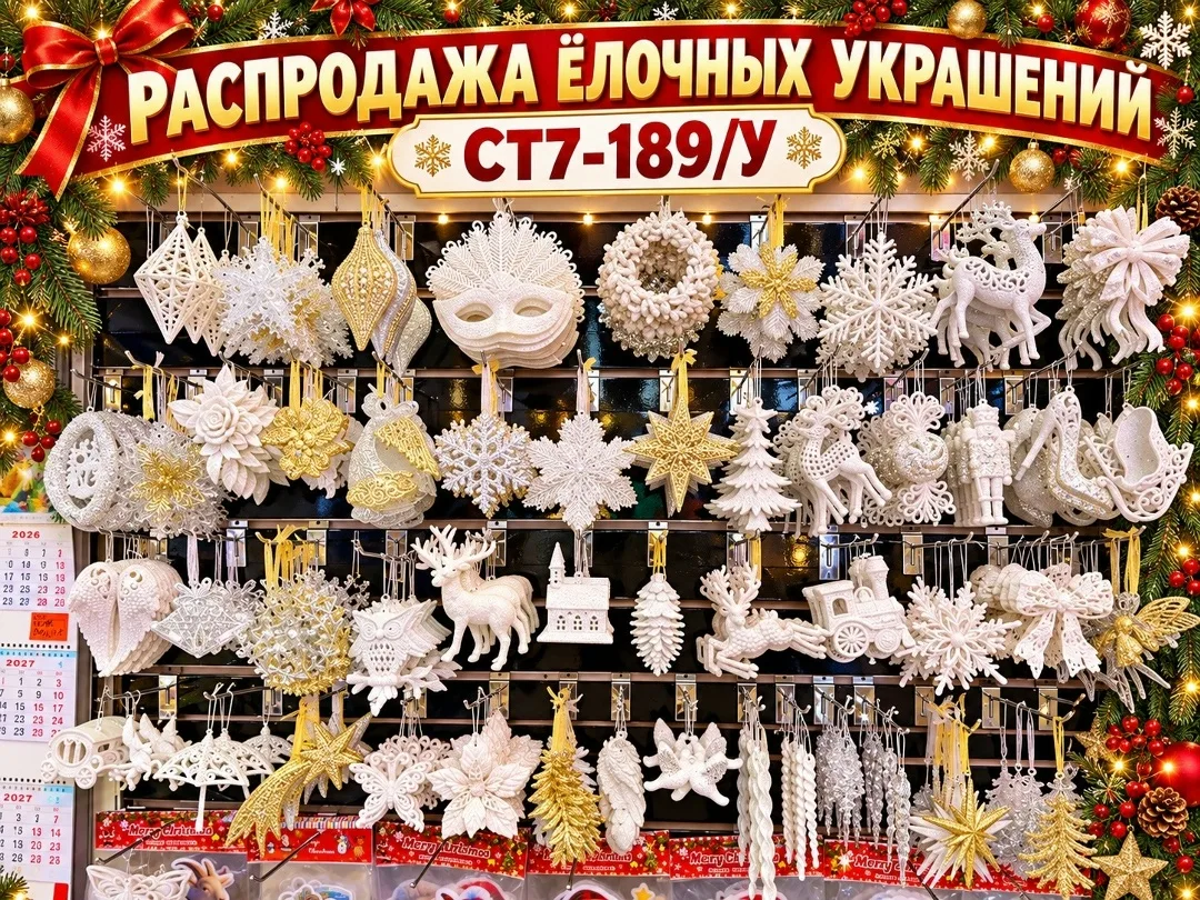 Новогодние украшения в ассортименте — подходят для ёлки и праздничного