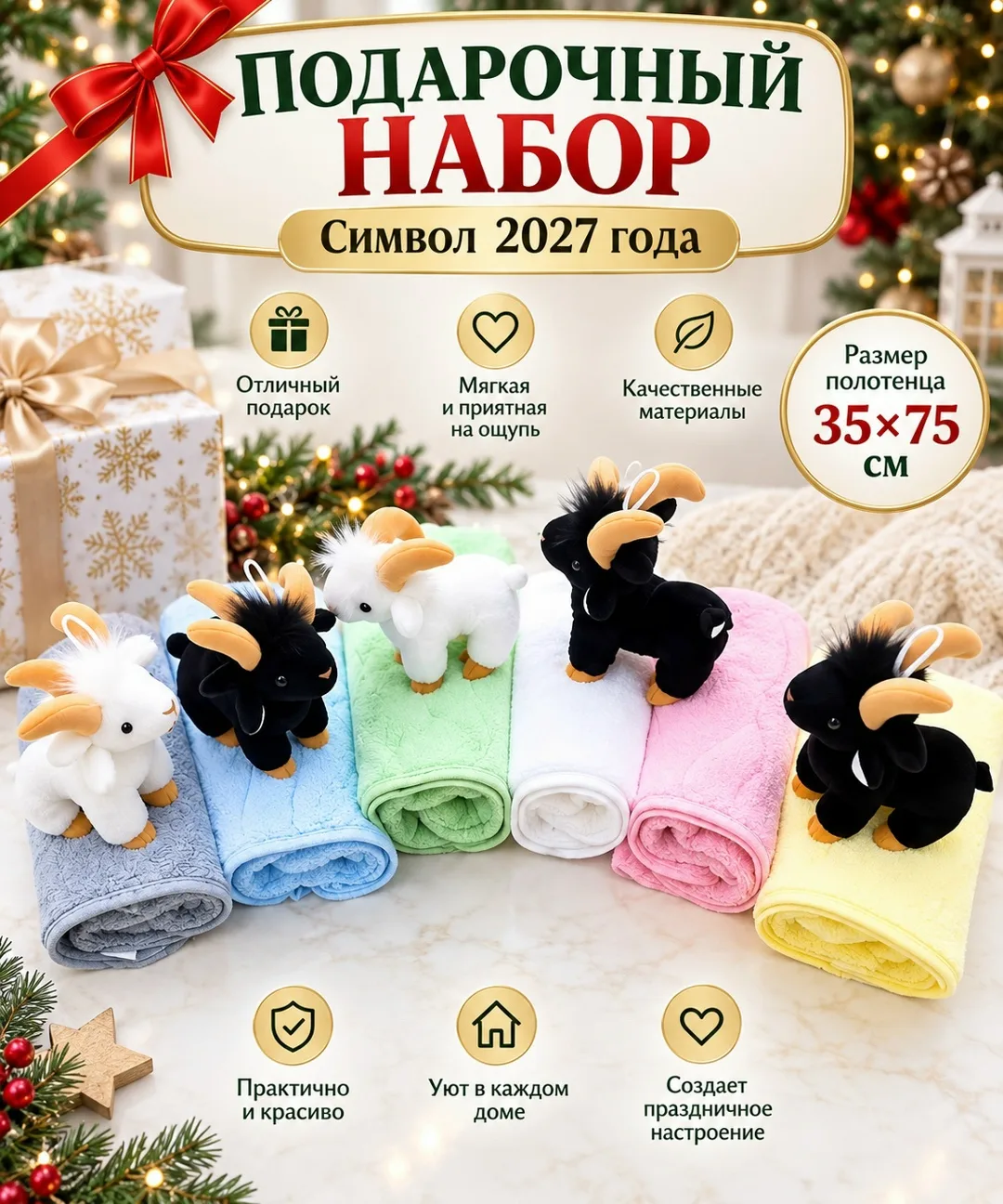 Мягкая игрушка из микрофибры в виде овечки и козы — фото 5