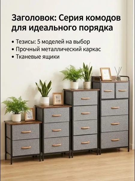 Металлический каркас с матовым покрытием, тканевые ящики с деревянными ручками — фото 18