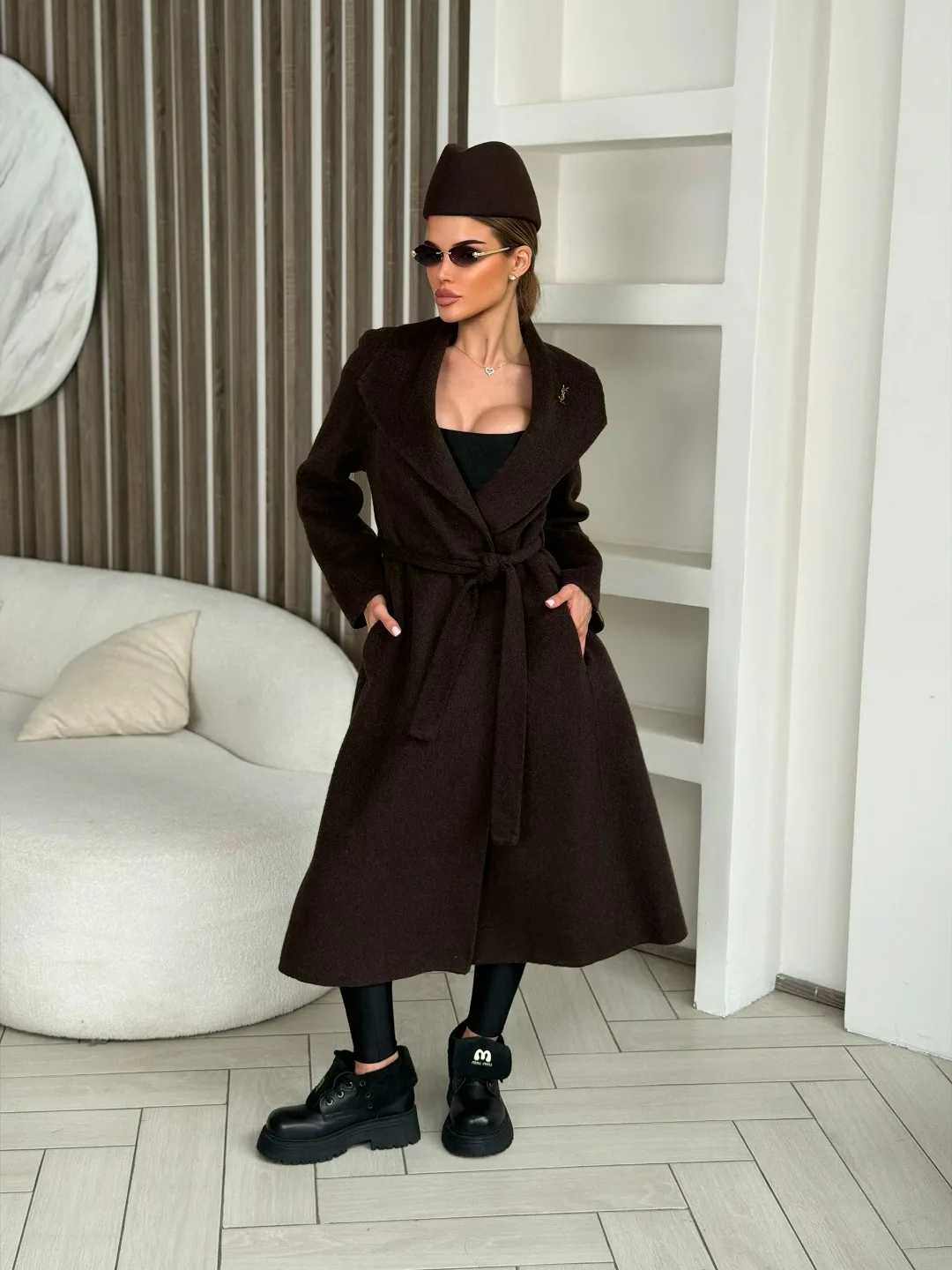 Пальто оверсайз Yves Saint Laurent из кашемира и шерсти — фото 1