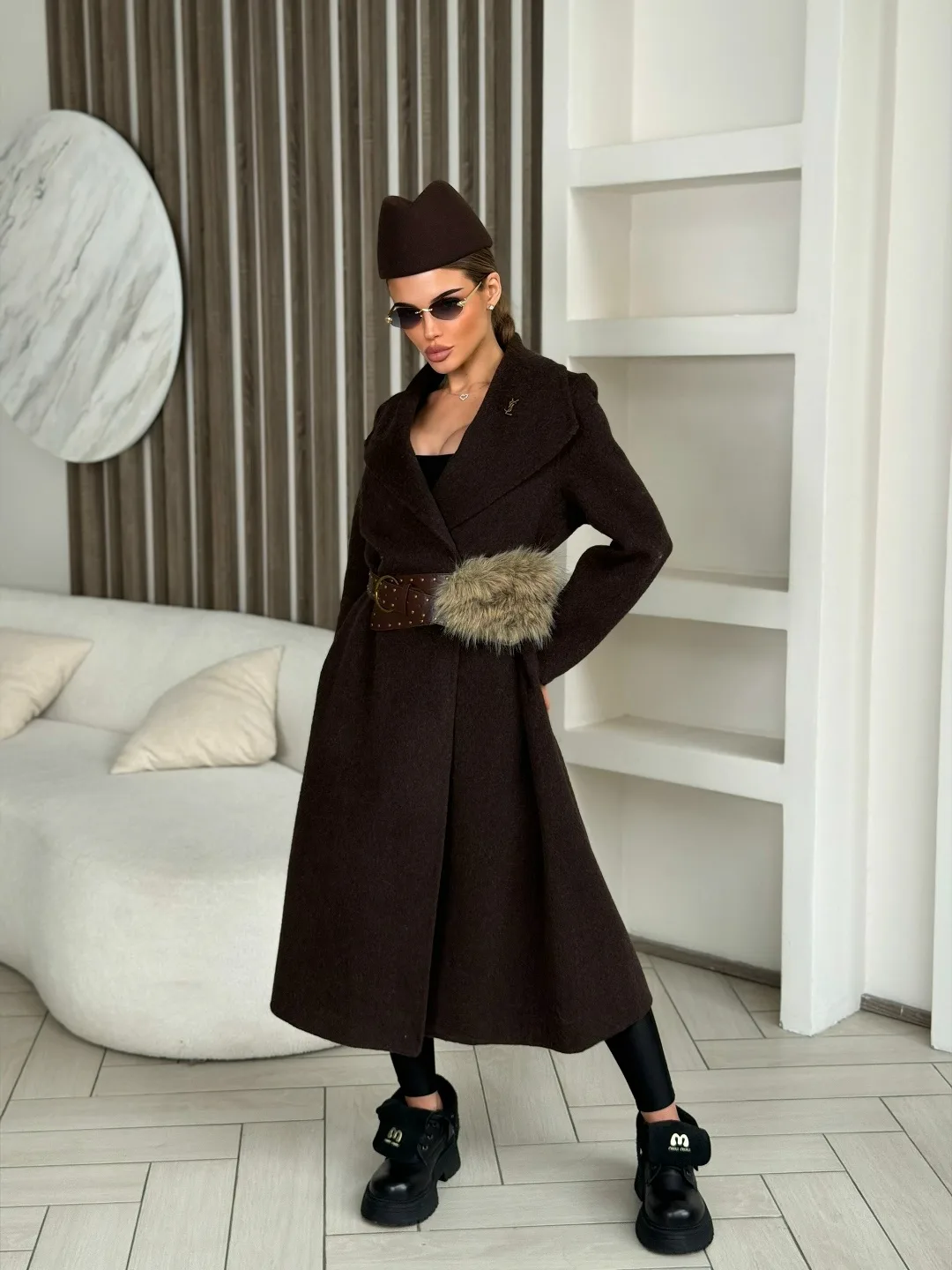 Пальто оверсайз Yves Saint Laurent из кашемира и шерсти — фото 4
