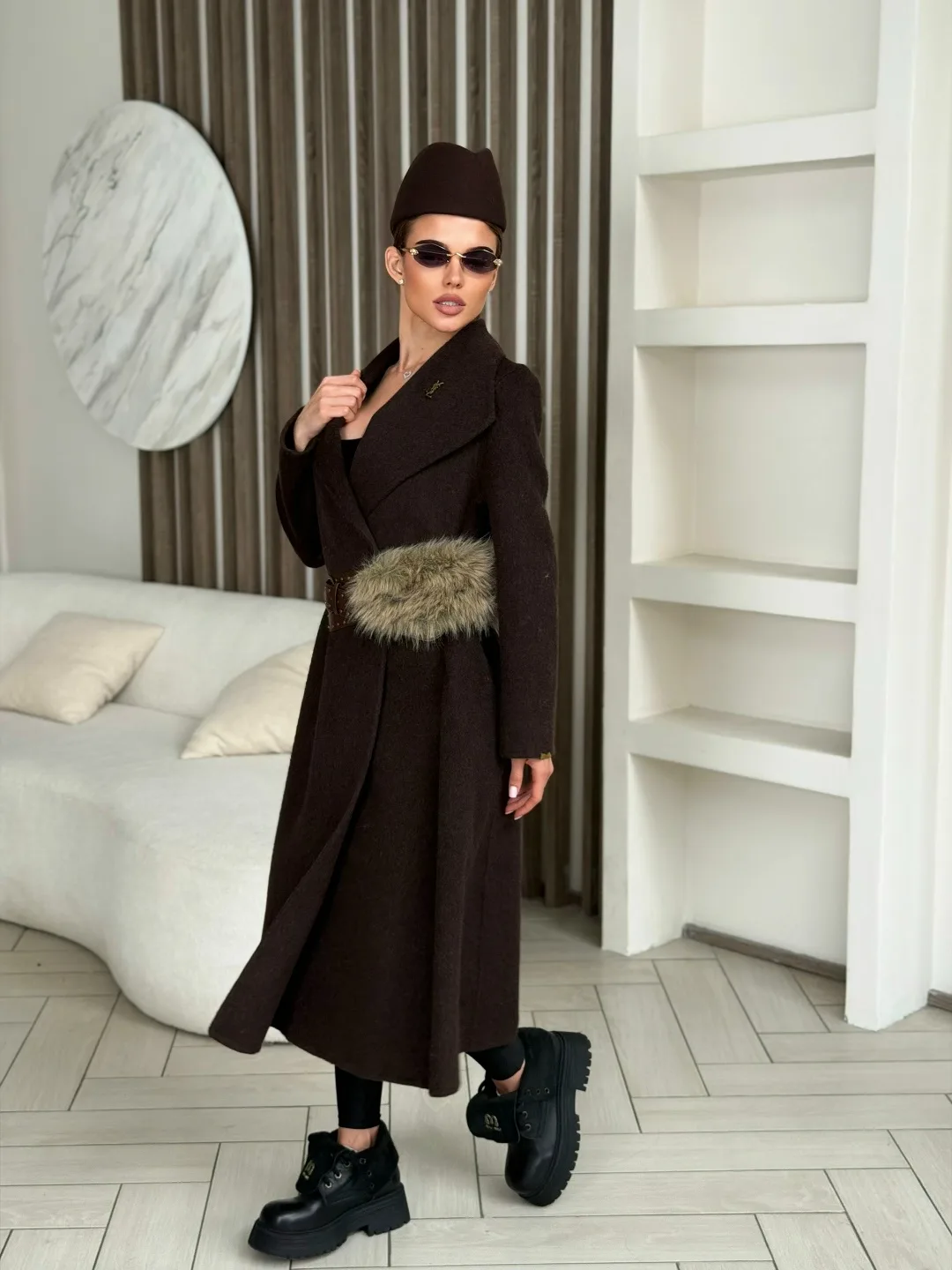 Пальто оверсайз Yves Saint Laurent из кашемира и шерсти — фото 7