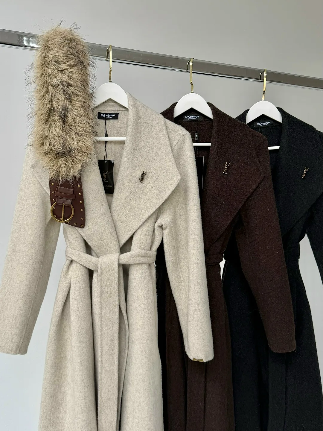 Пальто оверсайз Yves Saint Laurent из кашемира и шерсти — фото 8