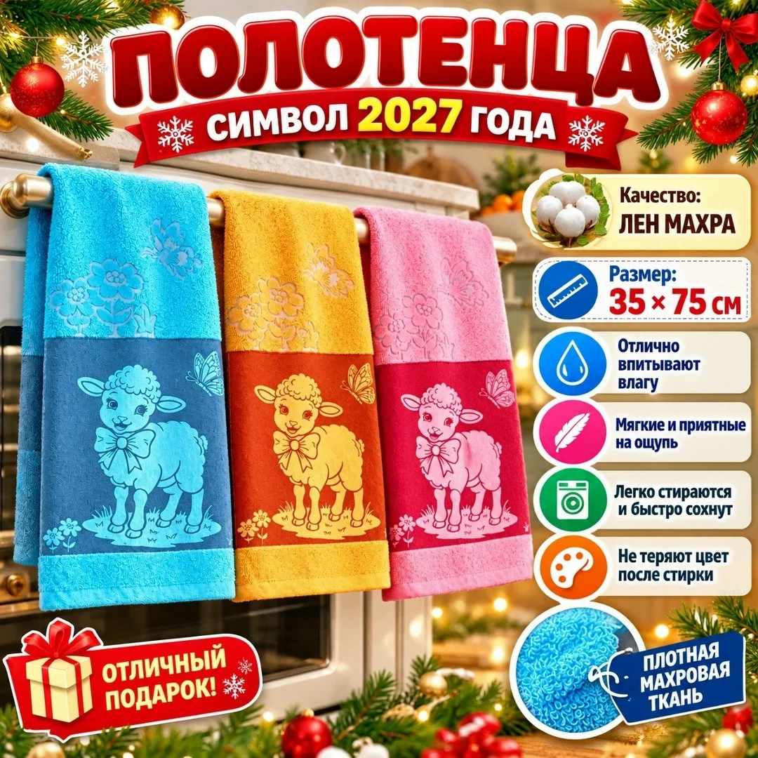 Полотенца лен махра — фото 2