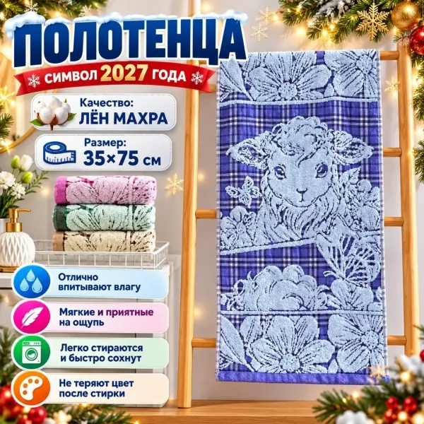 Полотенца лен махра — фото 1
