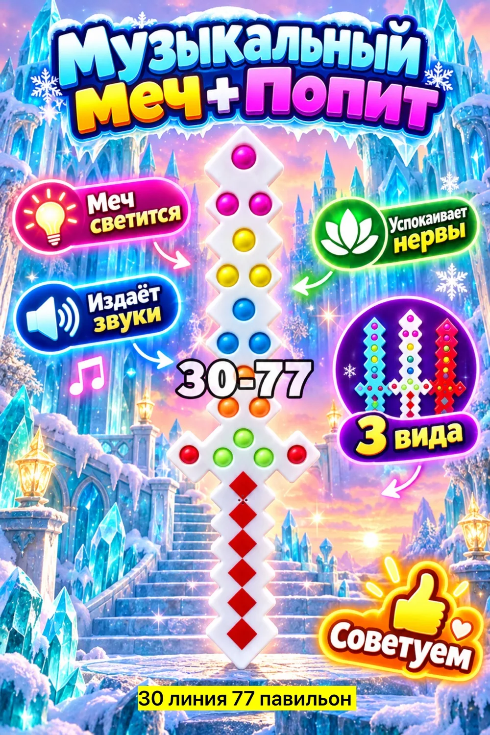 Игрушка-меч из пластика с подсветкой и звуковыми эффектами — фото 4
