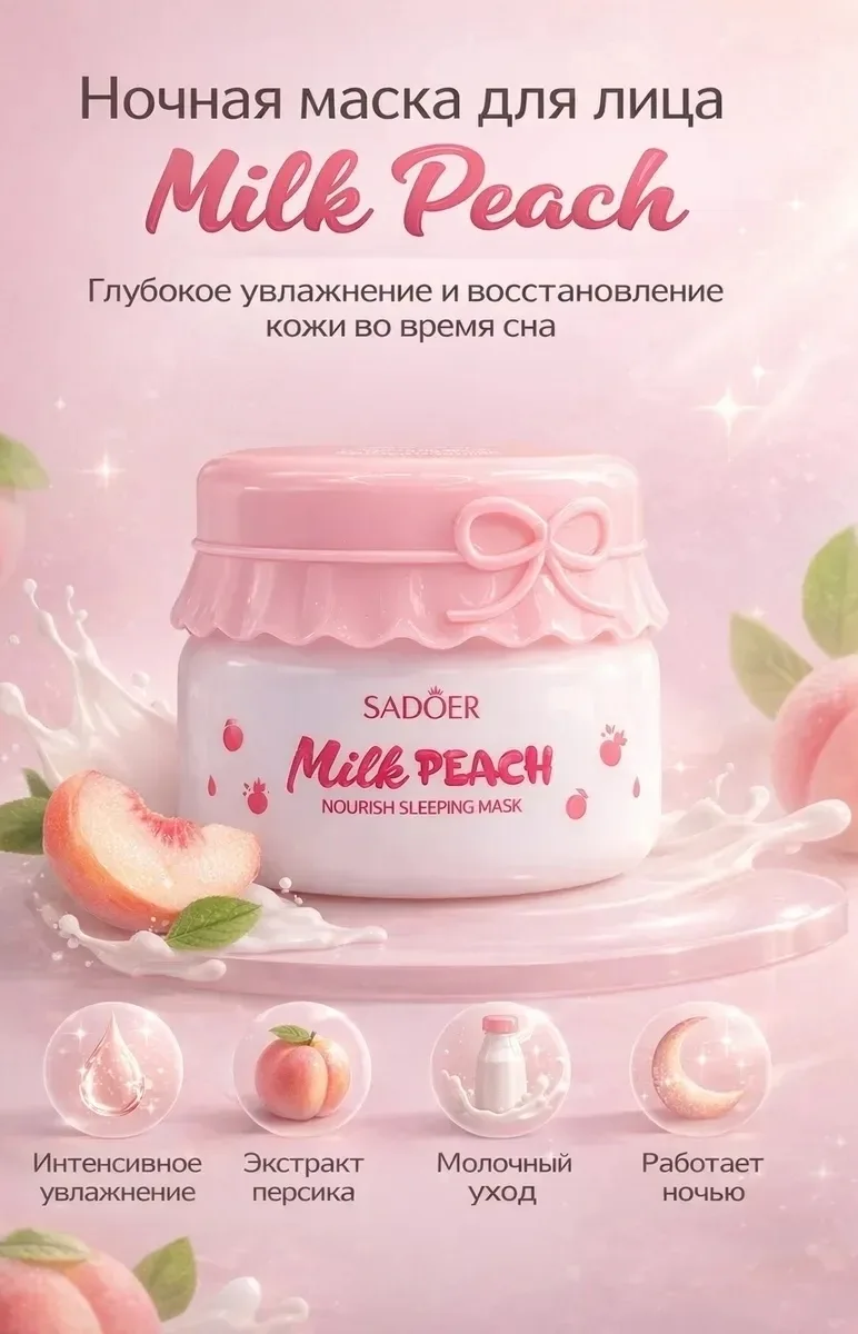 Sadoer Milk Peach Ночная маска для лица SADOER Milk Peach — фото 5