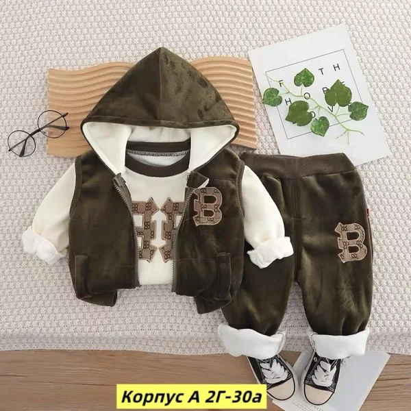 Костюм тройка из натурального меха с начесом, подходит для детей — фото 6