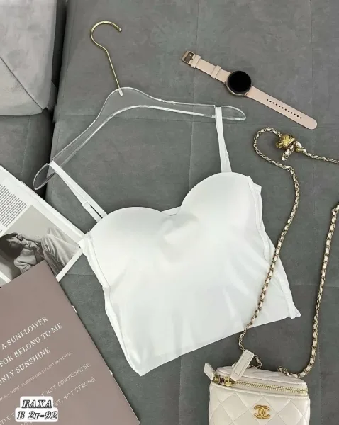 Идеально подчеркивающий, надежно удерживающий грудь женский топ zara на бретелях, доступен к заказу в базовых однотонных — фото 1
