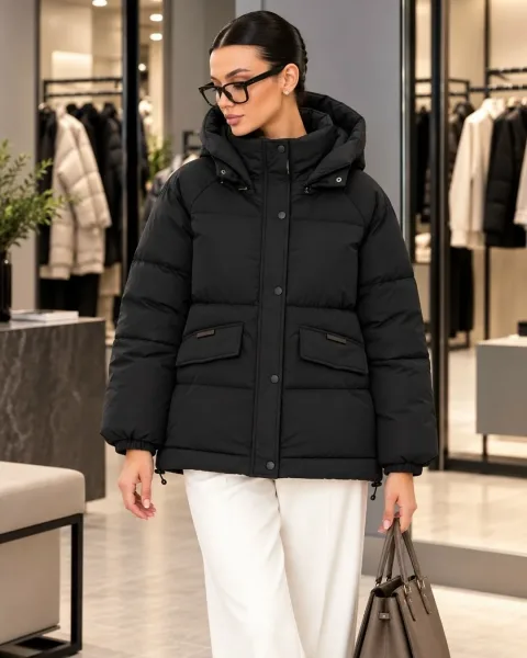 Женская зимняя куртка с регулировкой по низу — фото 3