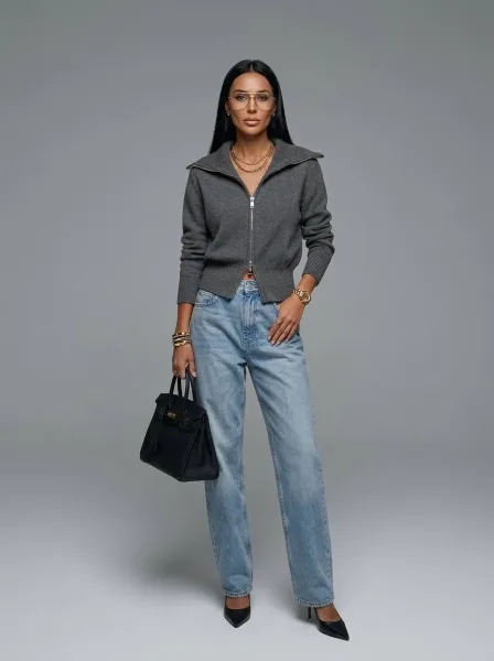 Зип-водолазка из вискозы и шерсти — фото 3