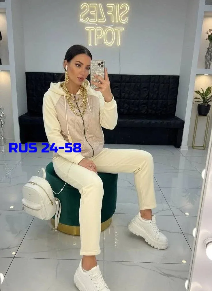 Тёплый женский костюм двойка из флиса с утеплителем синтепон — фото 3