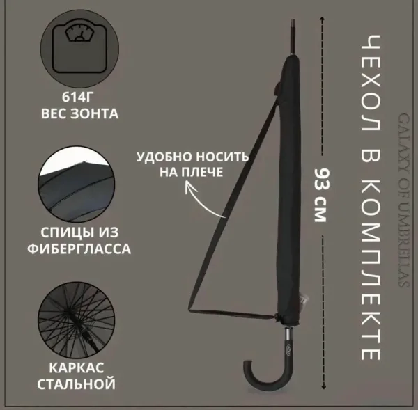Зонты мужские трость — фото 4
