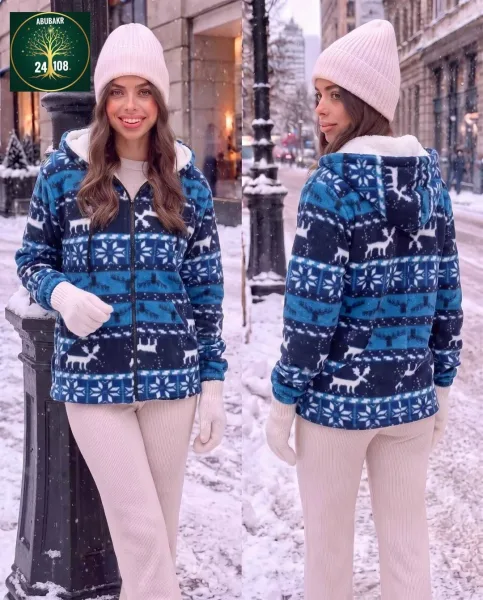 Женская худи с мехом, двухсторонняя, с мехом на рукавах — фото 5