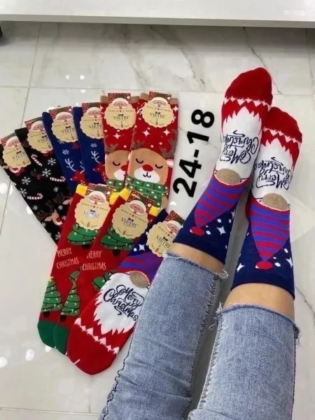 Женские новогодние носки из 100 хлопка — фото 6