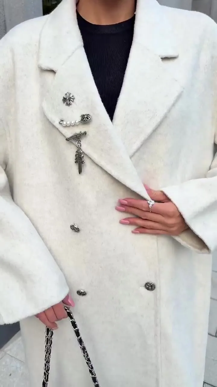 Пальто двубортное кашемир шерсть кашемир, шерсть — видео