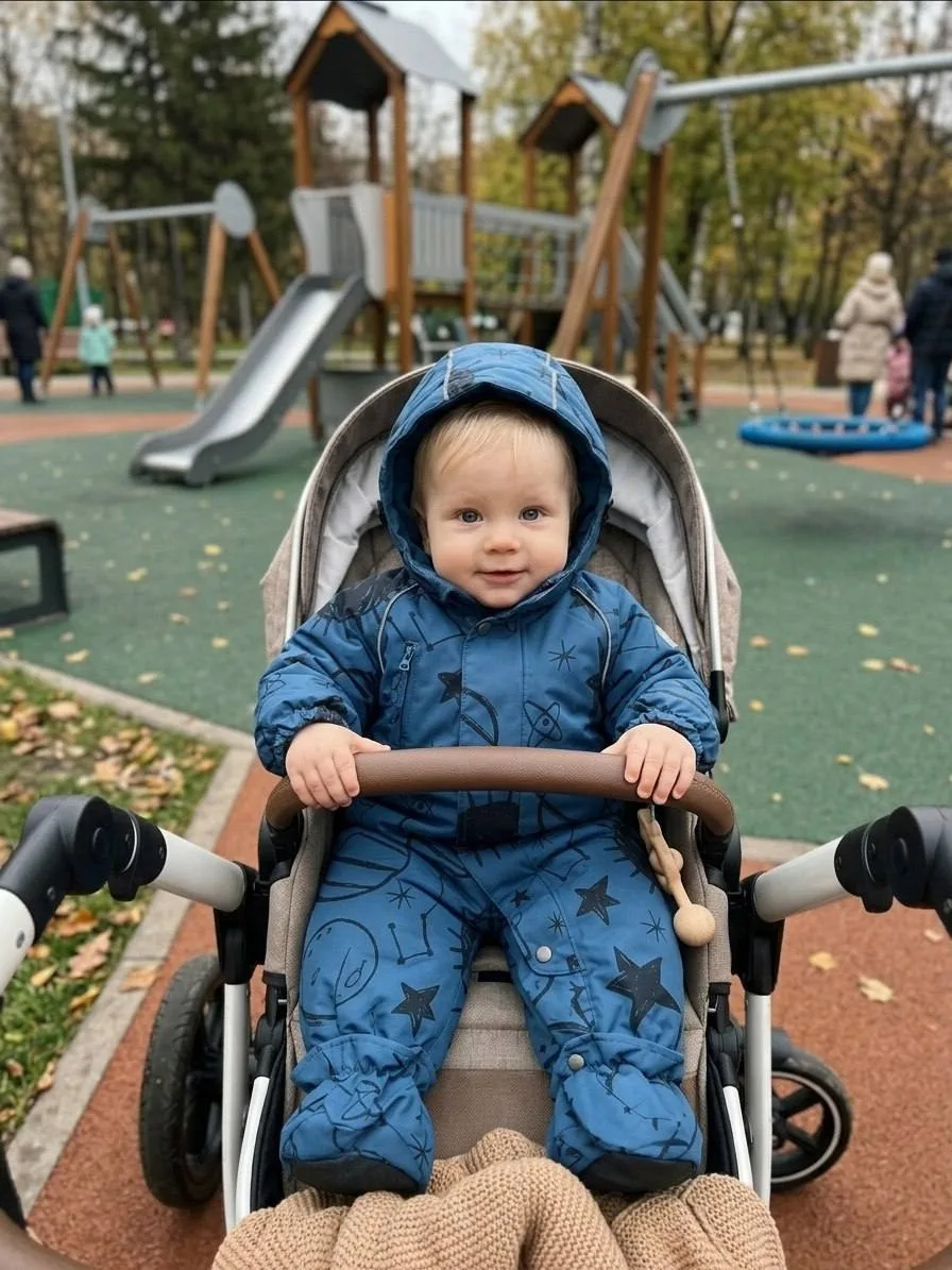 Комбинезон детский осенний Misha Lasiele, синий — фото 7