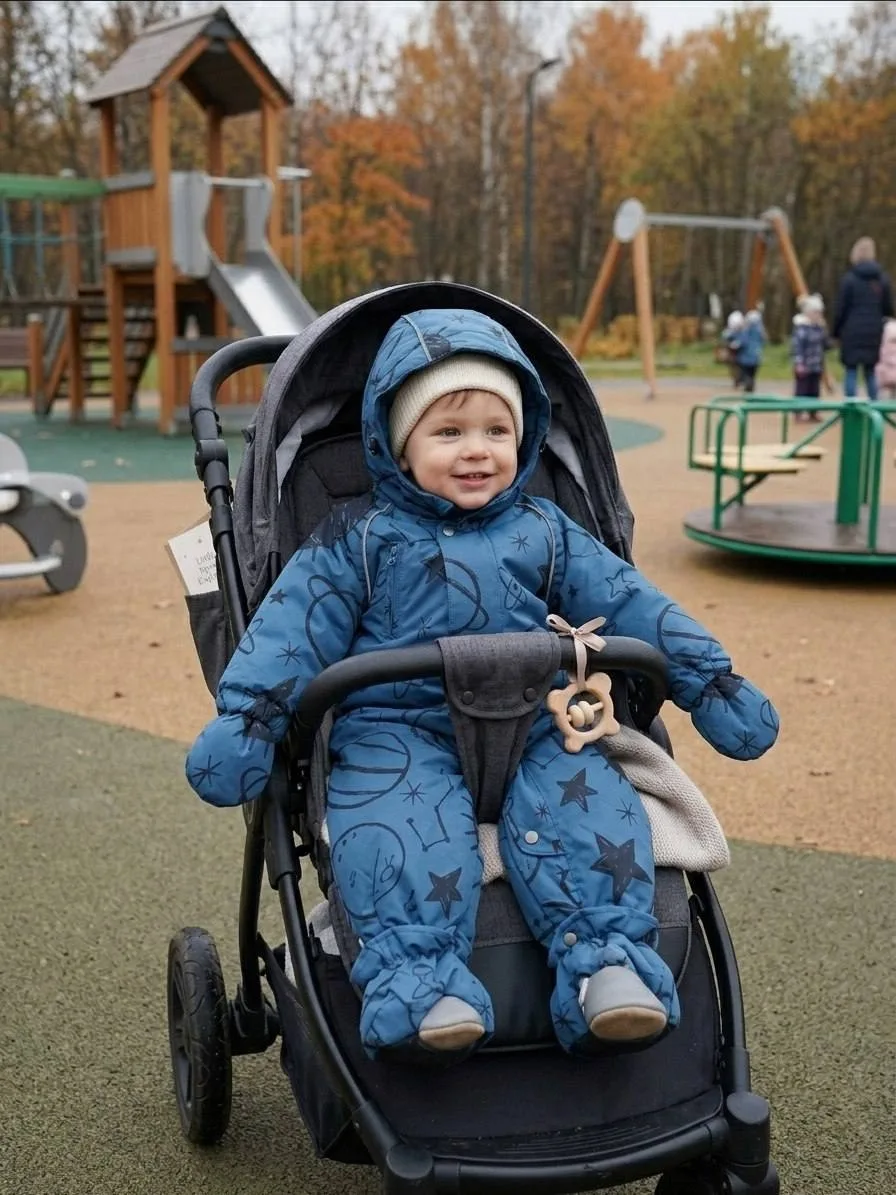 Комбинезон детский осенний Misha Lasiele, синий — фото 8