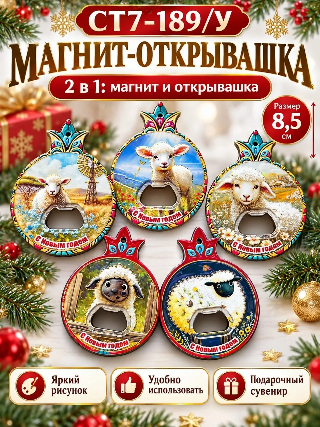 Магнит-открывашка С Новым годом — фото 3