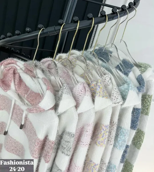 Свитер с капюшоном из смесовой ткани хлопок и полиэстер хлопок; Cotton; POLYESTER — фото 9