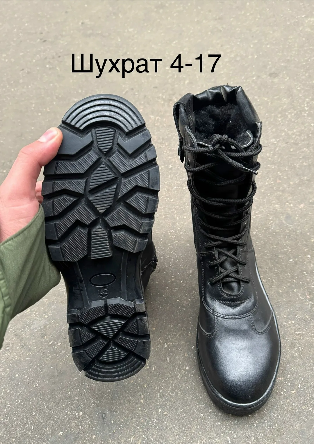 Мужские зимние берцы из экокожи с меховым внутренним покрытием, высокие — фото 9
