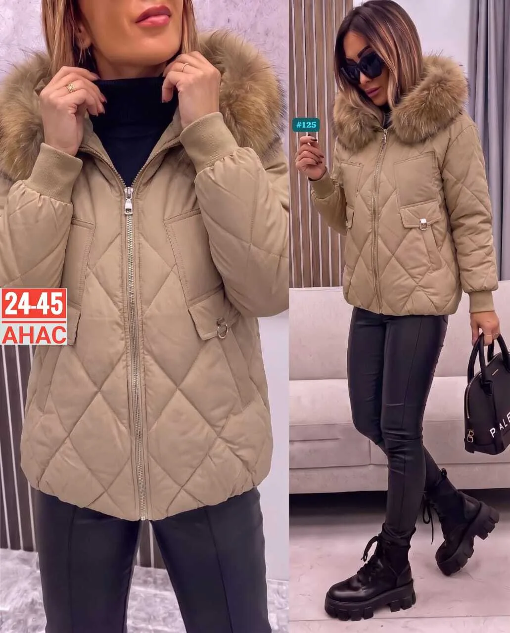 Утеплённая куртка из фабричного материала с наполнителем холофайбер — фото 3