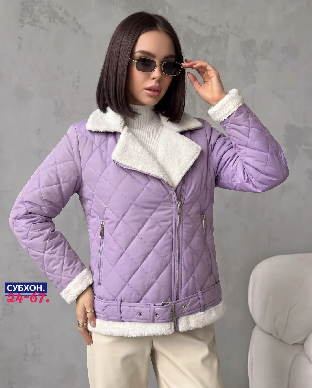 Пальто с воротником из барашка — фото 2