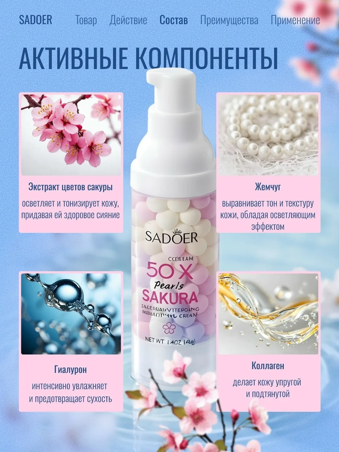 SADOER, Крем для лица и тела от пигментации отбеливающий — фото 2