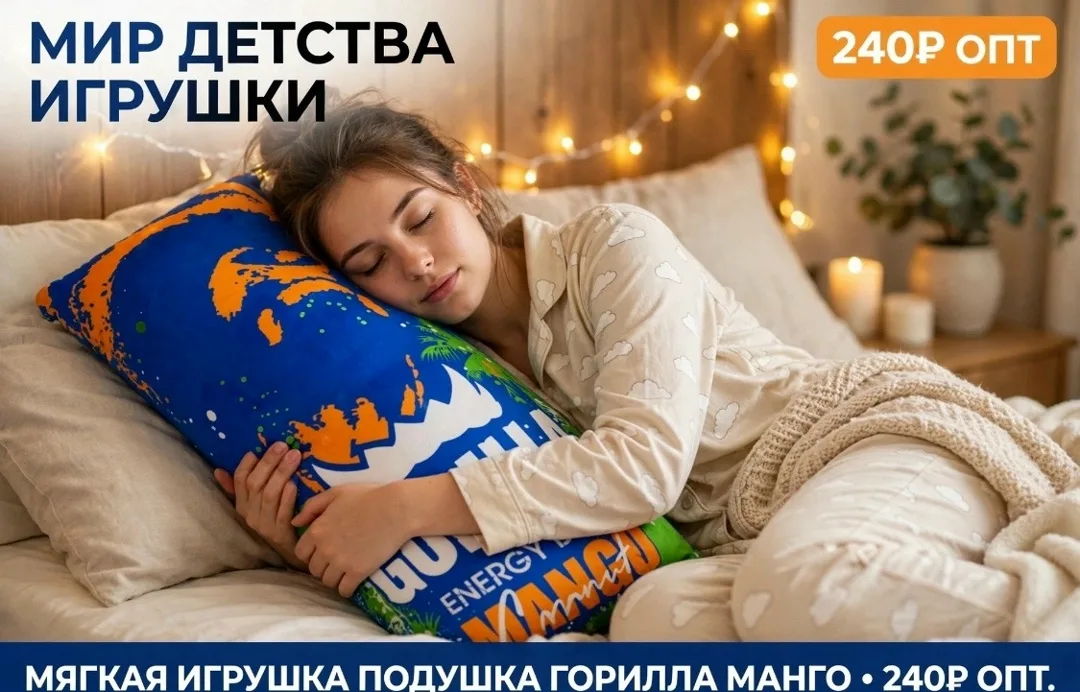 Мягкая игрушка подушка напиток для дакимакура и сна — фото 1