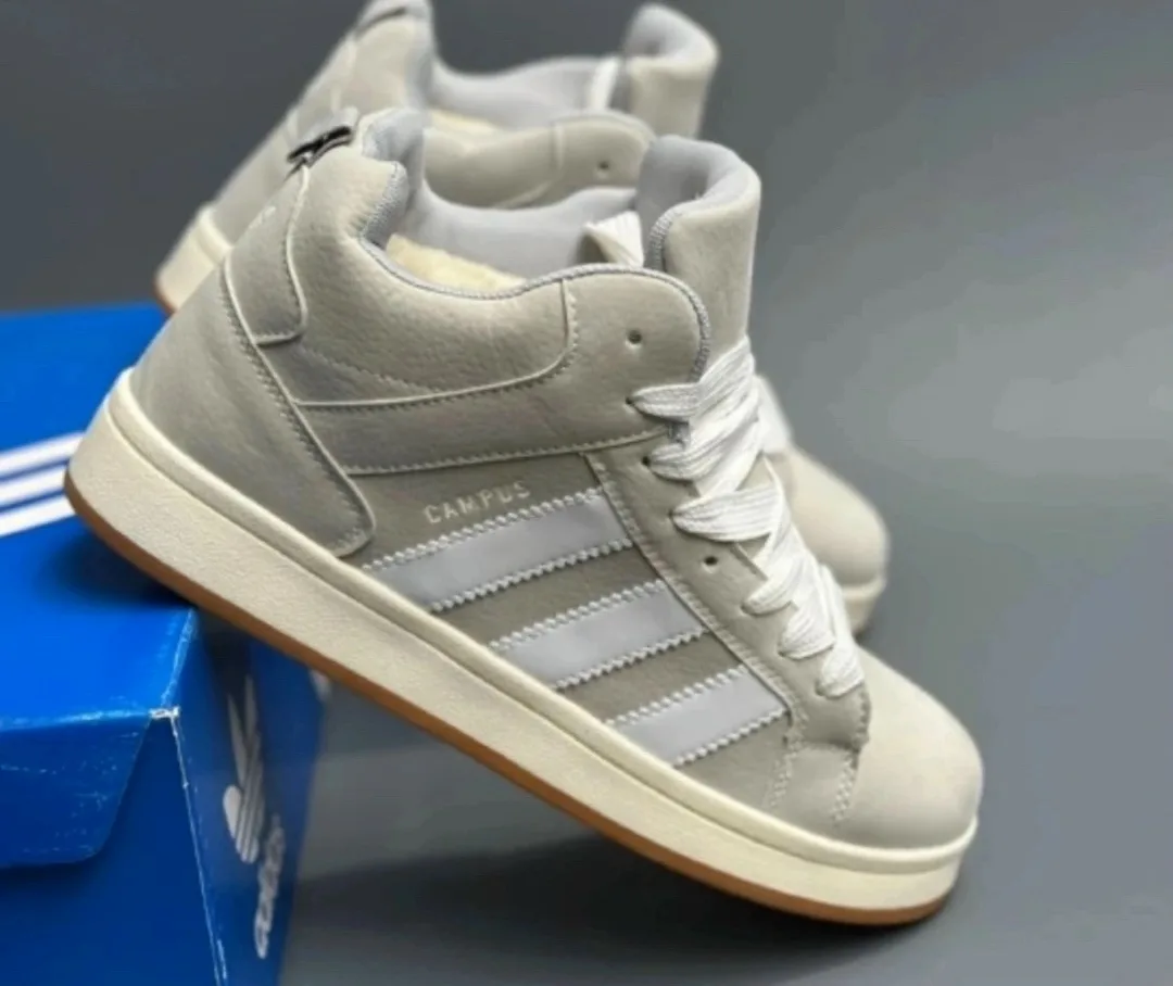 Зимние кроссовки Adidas Campus с меховым подкладом из замши — фото 20
