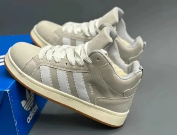 Зимние кроссовки Adidas Campus с меховым подкладом из замши — фото 11