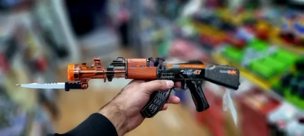 Игрушечная винтовка АК-47 со световыми, звуковыми эффектами и эффектом дыма — фото 9