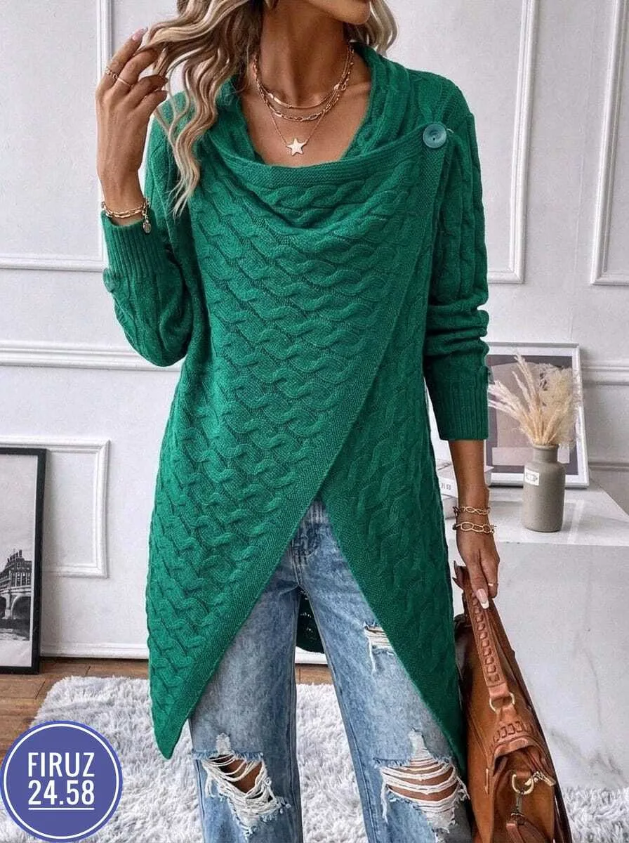 Женский вязаный свитер, теплый, oversize Вязка — фото 3