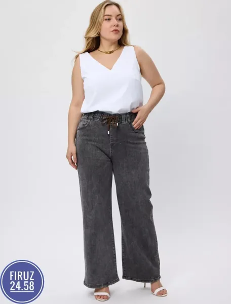 Джинсы прямые с высокой посадкой — фото 7