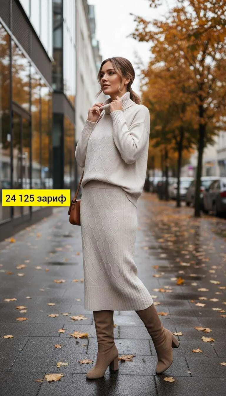 Костюм с юбкой из ткани ангора ЛЮКС — фото 6