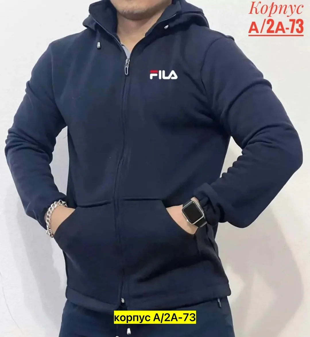Толстовка для мужчин из хлопка с внутренним флисовым покрытием — фото 5